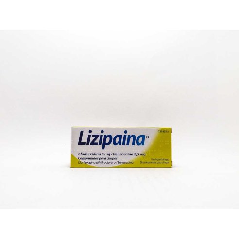 LIZIPAINA CLORHEXIDINA/BENZOCAINA 5 MG/2,5 MG 20