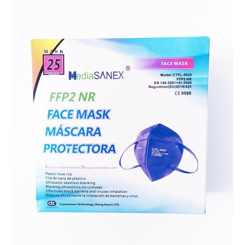 MASCARILLA FFP2 ADULTO AZUL ELECTRICO MEDIASANEX