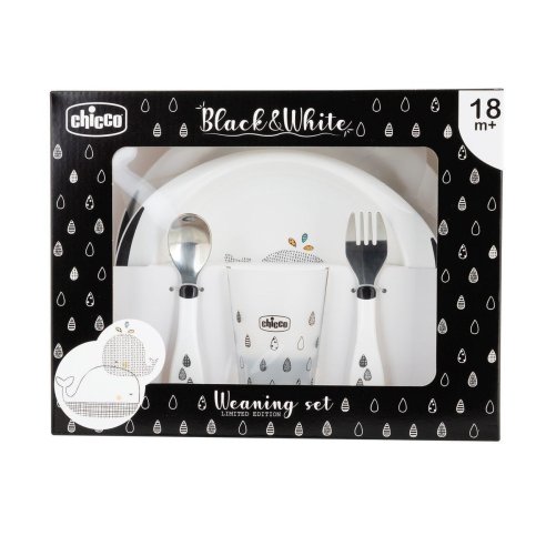 CHICCO SET COMIDA BLACK&WHITE