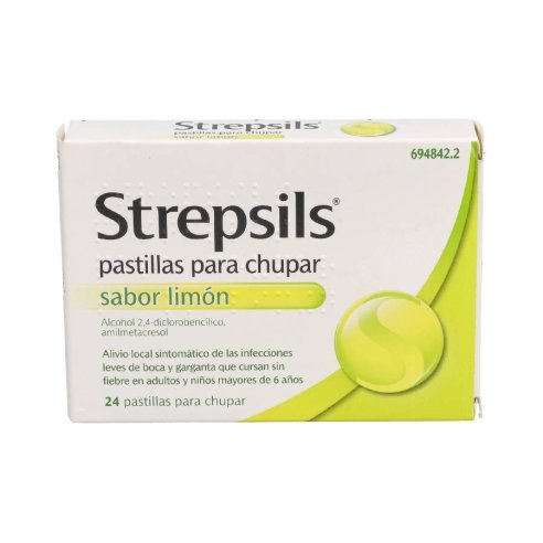 STREPSILS 24 PASTILLAS PARA CHUPAR (SABOR LIMON)