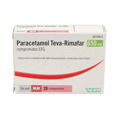 PARACETAMOL TEVA-RIMAFAR EFG 650 MG 20 COMPRIMID