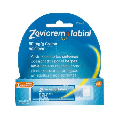 ZOVICREM LABIAL 50 MG/G CREMA 1 TUBO 2 G  BOMBA