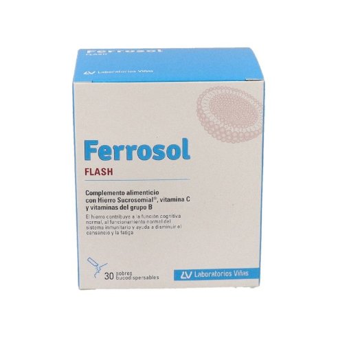 FERROSOL FLASH 30 SOBRES BUCODISPERSABLES