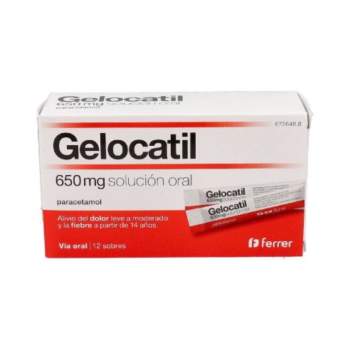 GELOCATIL 650 MG 12 SOBRES SOLUCION ORAL