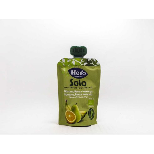 HERO BABY SOLO PLATANO PERA Y NARANJA 100 G