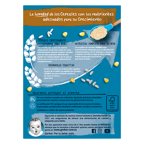 GERBER MAIZ Y ARROZ SIN GLUTEN 1 ESTUCHE 250 G