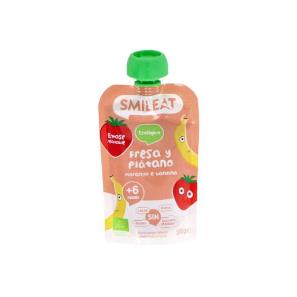 SMILEAT POUCH ECO 1 BOLSA 100 G SABOR FRESA Y PL