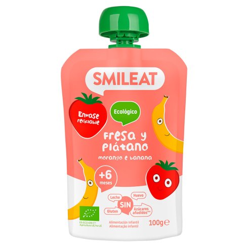 SMILEAT POUCH ECO 1 BOLSA 100 G SABOR FRESA Y PL