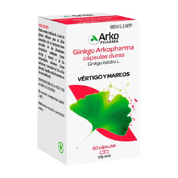 GINKGO ARKOPHARMA 180 MG 50 CAPSULAS