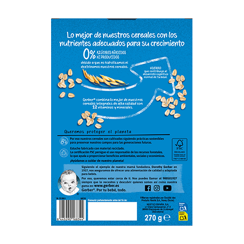 GERBER MULTICEREALES 0 AZUCARES 1 ESTUCHE 250 G