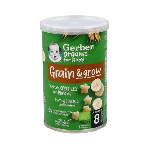 GERBER ORGANIC PUFFS CEREALES CON PLATANO 1 LATA
