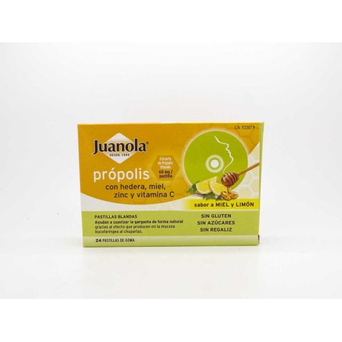 JUANOLA PROPOLIS HIEDRA PASTILLAS MIEL LIMON 24