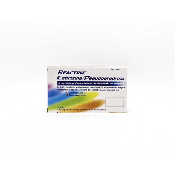 REACTINE CETIRIZINA/PSEUDOEFEDRINA 5 MG/120 MG 1