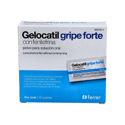 GELOCATIL GRIPE FORTE CON FENILEFRINA 10 SOBRES